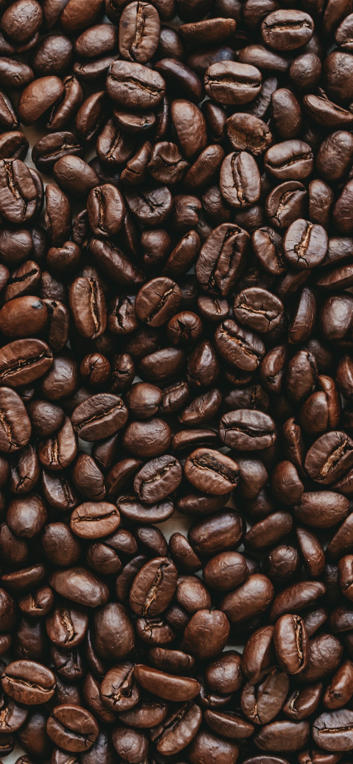 Coffee Beans on Brown Wooden Surface. Wallpaper in 1125x2436 Resolution