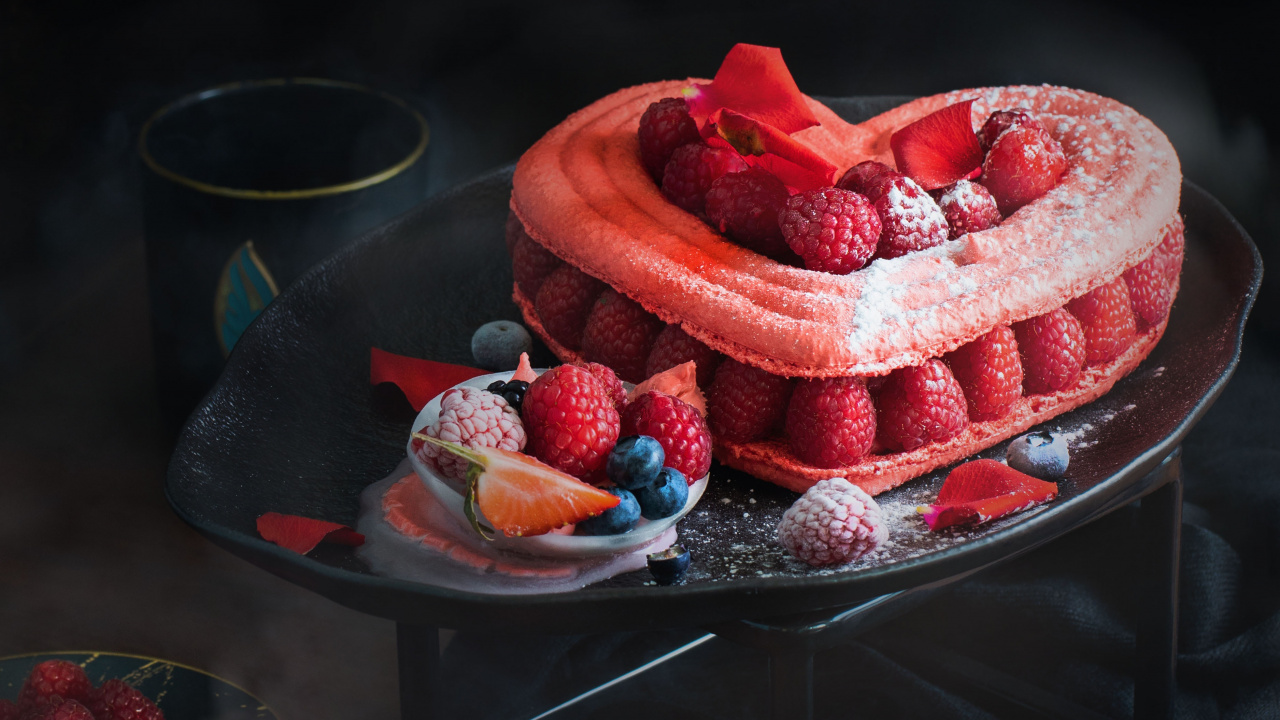 甜点, 食品, 红色的, 树莓, 仍然生活 壁纸 1280x720 允许