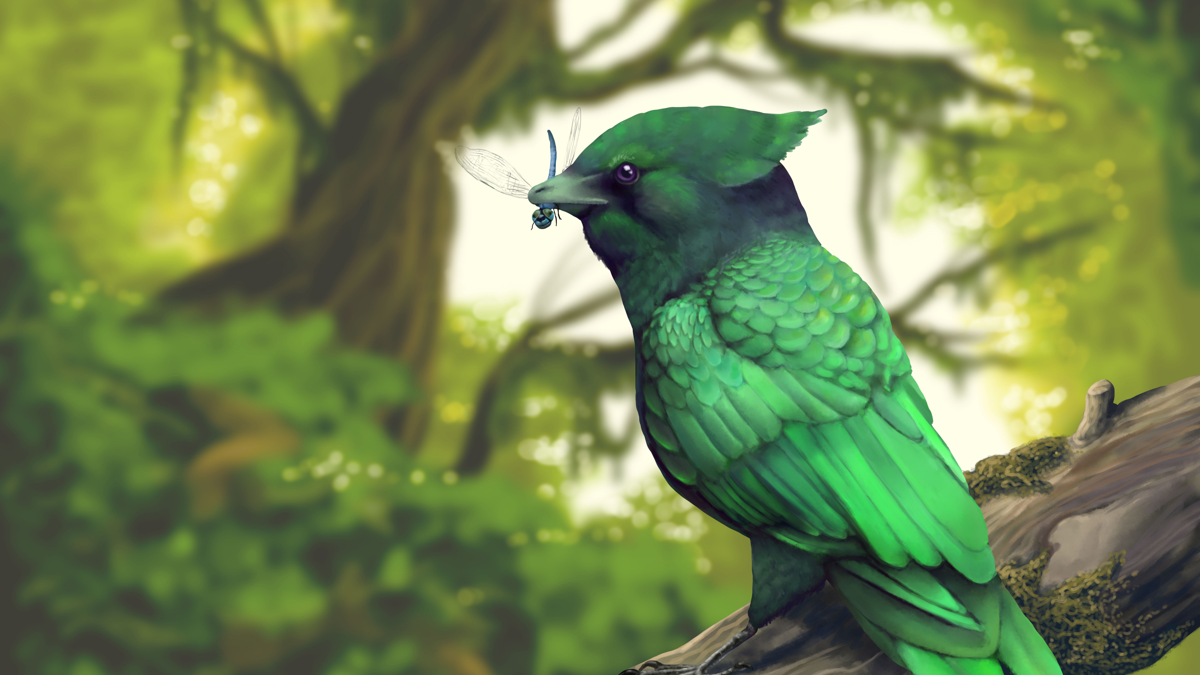 Oiseau Bleu Sur Une Branche D'arbre Marron. Wallpaper in 3840x2160 Resolution