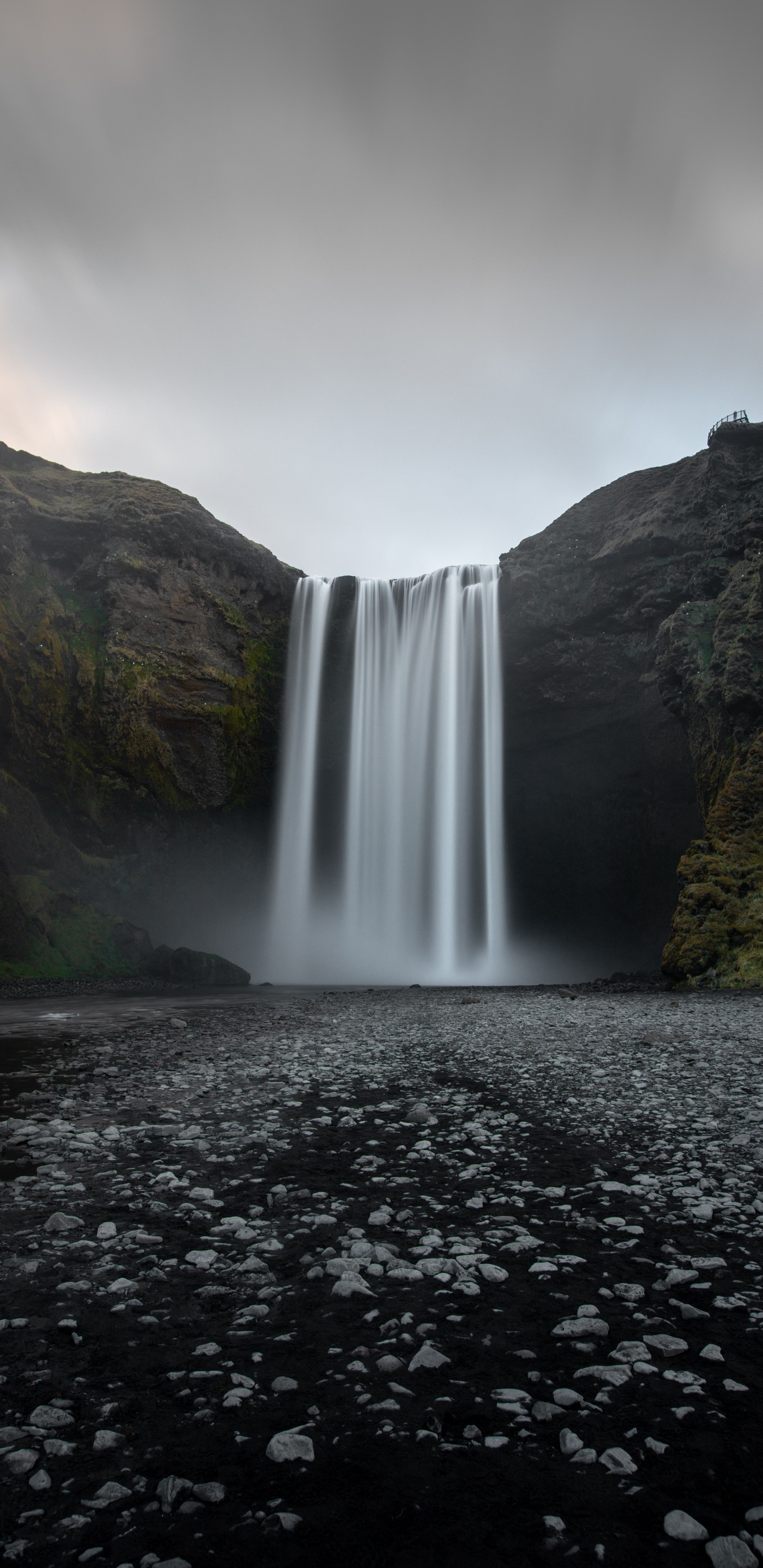 Waterfall, Watercourse, Natural Landscape, Meter, Fjord. Wallpaper in 1440x2960 Resolution