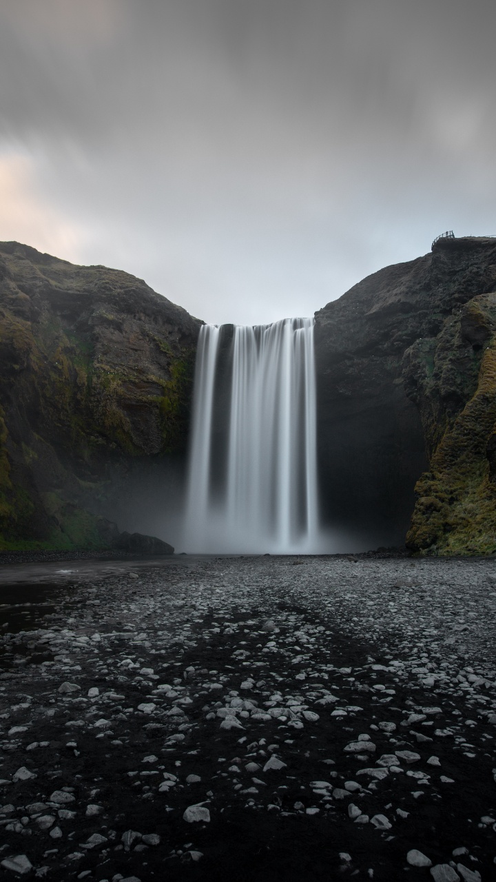 Waterfall, Watercourse, Natural Landscape, Meter, Fjord. Wallpaper in 720x1280 Resolution