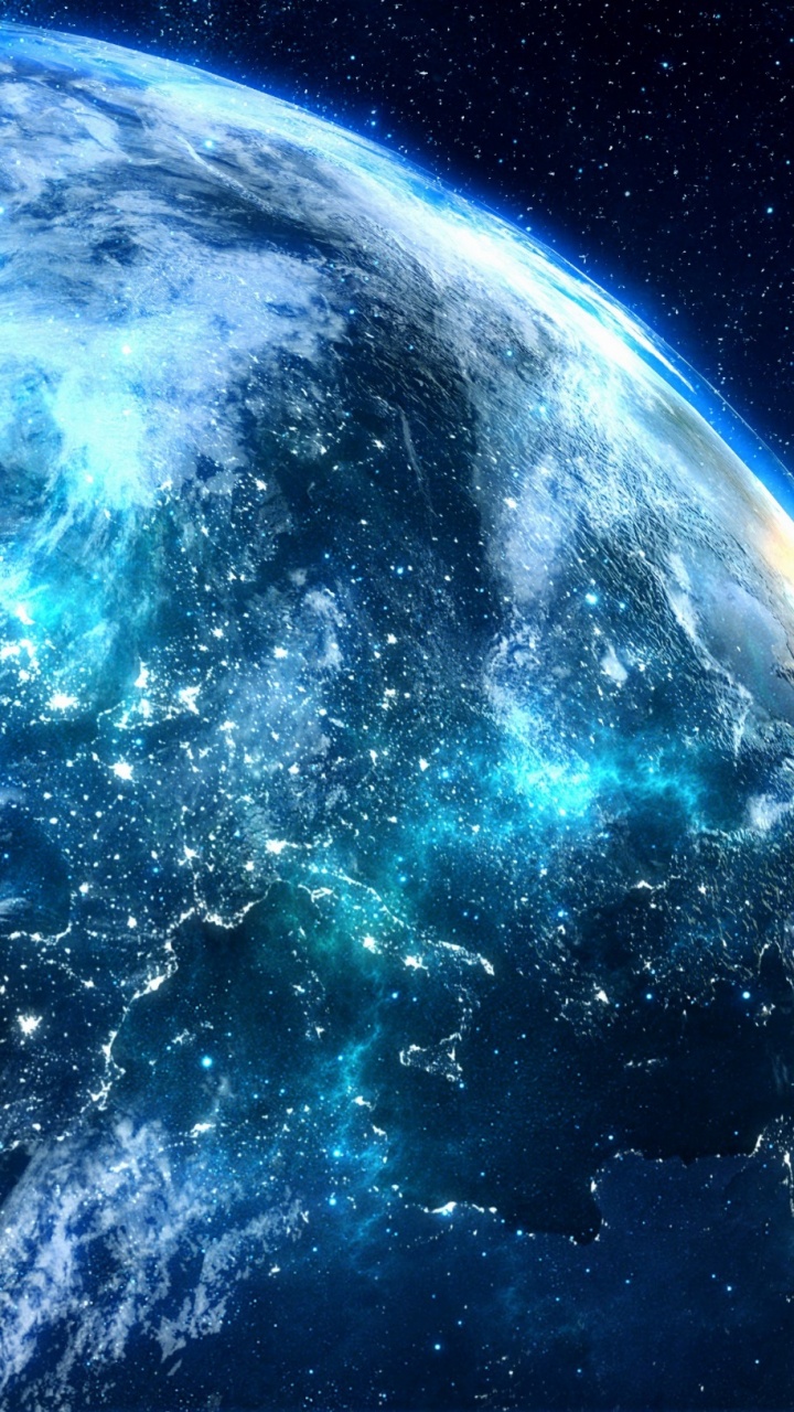 Ilustración de Galaxia Azul y Blanca. Wallpaper in 720x1280 Resolution