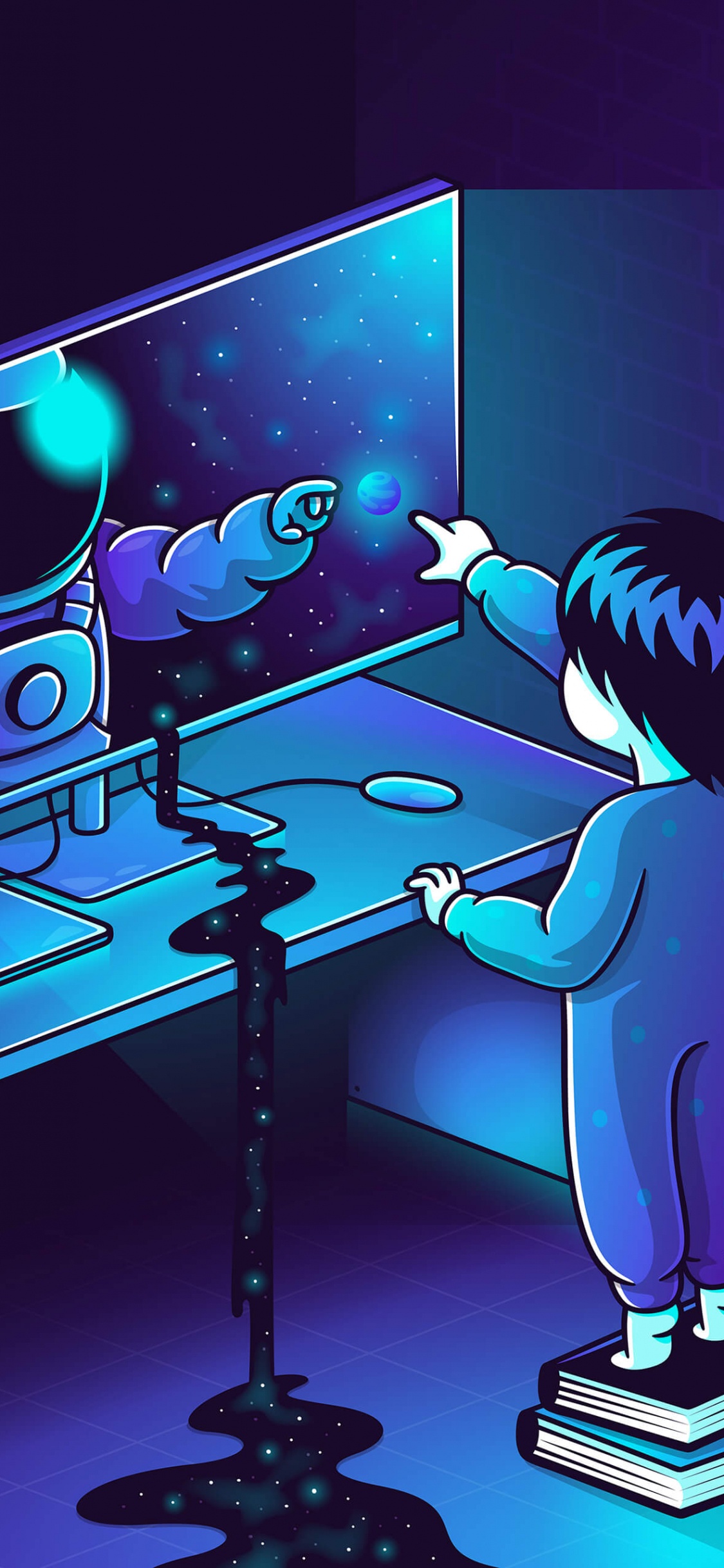 Cartoon, Soundcloud, Art, Table, Technology. Wallpaper in 1125x2436 Resolution