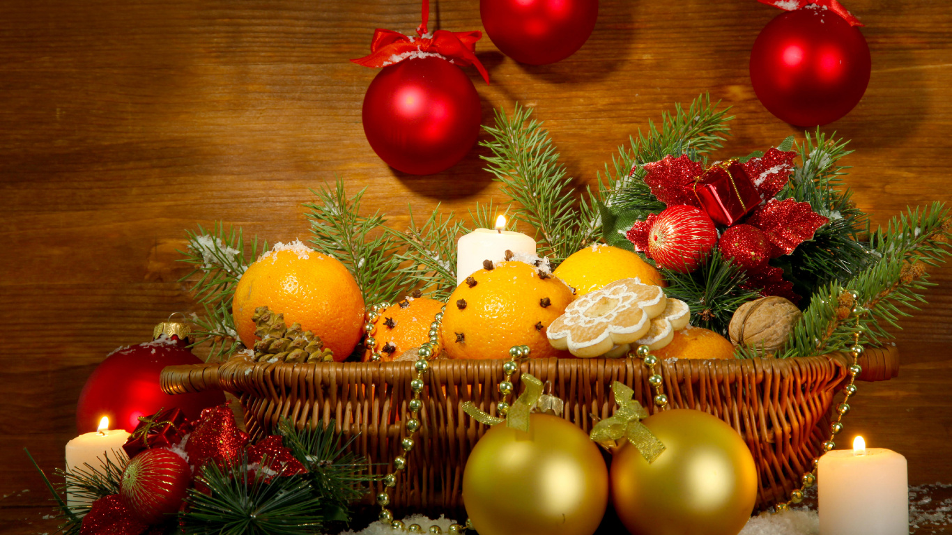 New Year, Christmas Day, Christmas Ornament, Christmas Decoration, Still Life. Wallpaper in 1366x768 Resolution