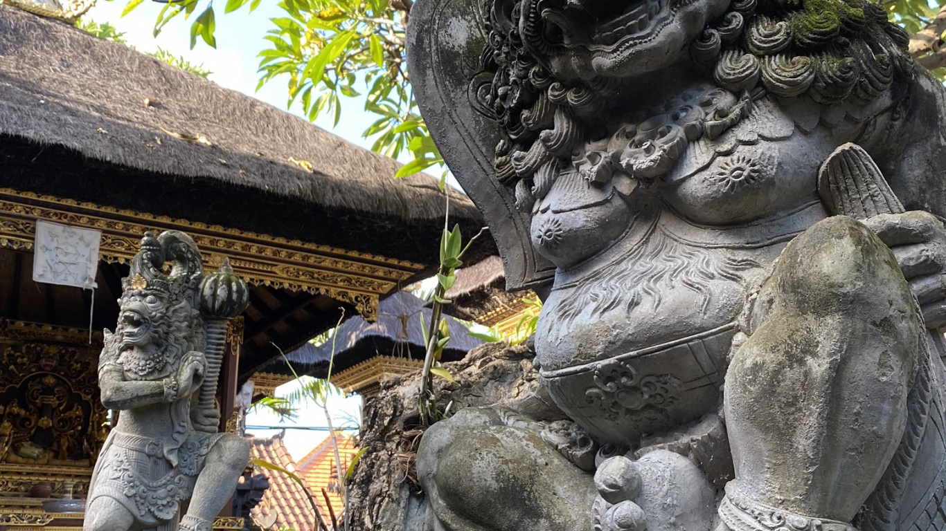 Bali, Estatua, Talla de Piedra, Sitio Arqueológico, la Historia Antigua. Wallpaper in 1366x768 Resolution