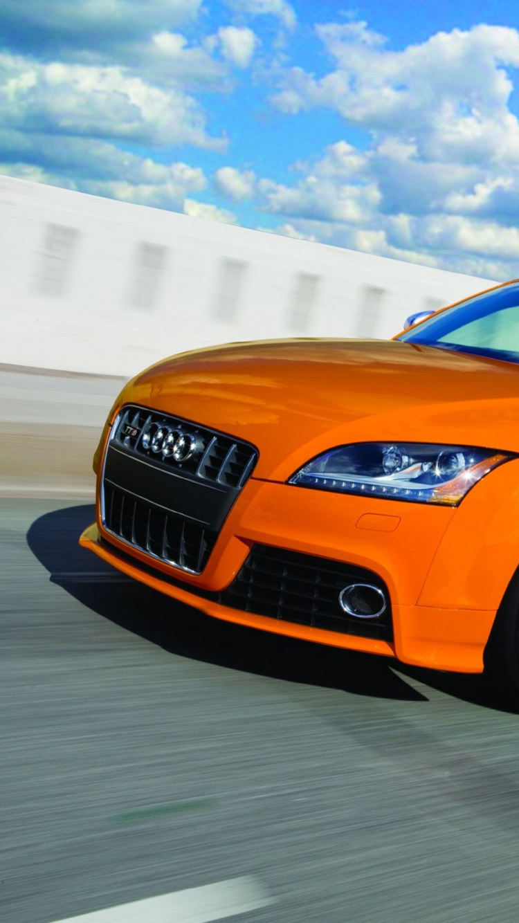 Yellow Audi Coupe on Road During Daytime. Wallpaper in 750x1334 Resolution