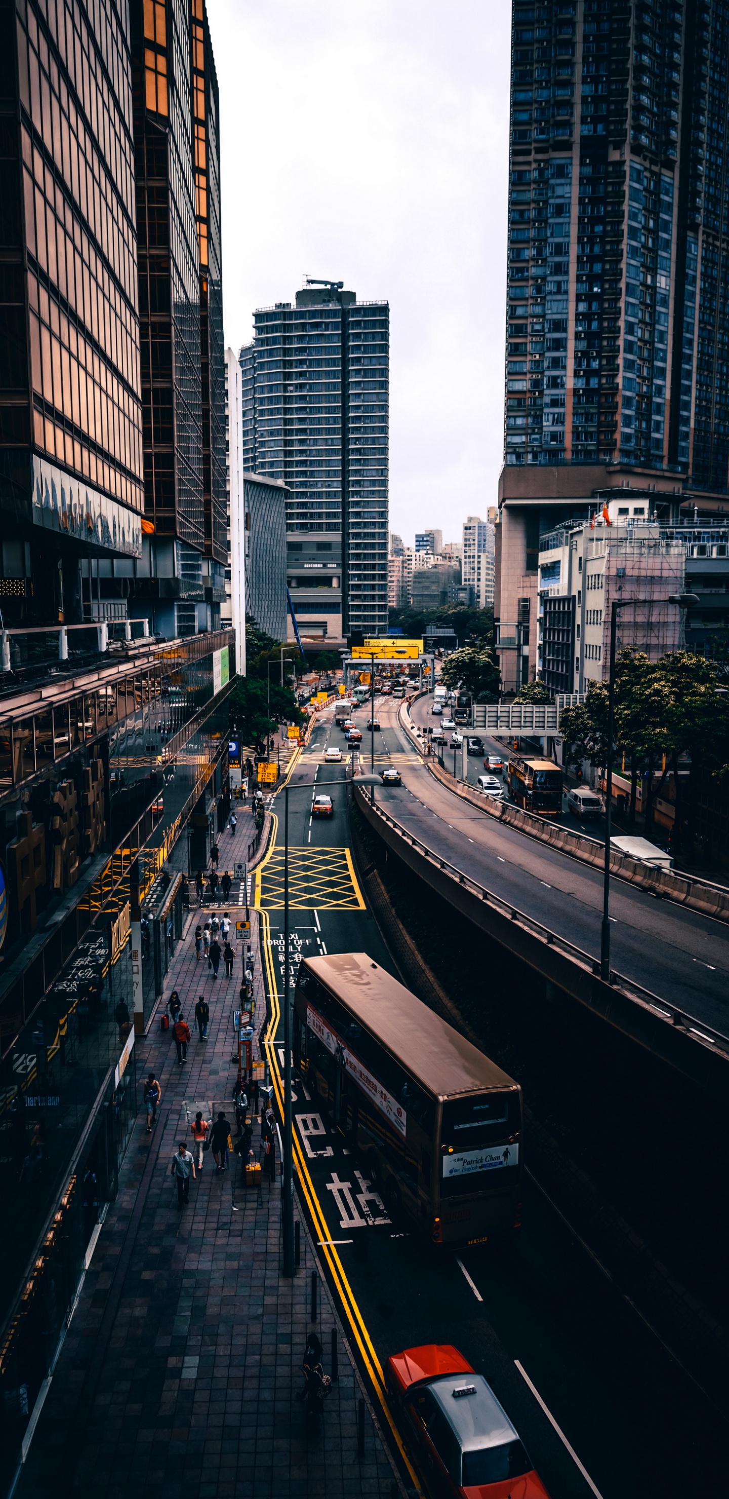 Bank, Building, Skyscraper, Cars, Bus. Wallpaper in 1440x2960 Resolution