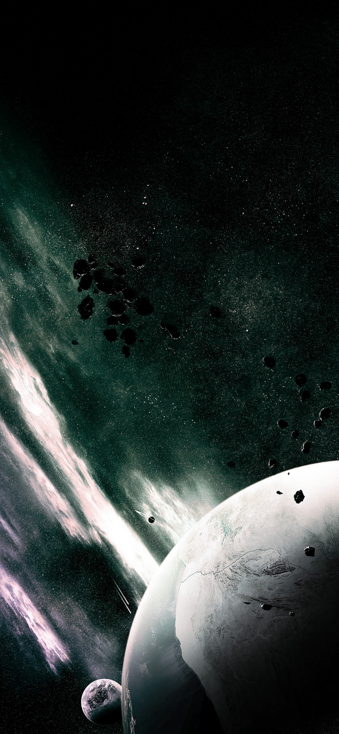 White and Black Moon and Stars. Wallpaper in 1125x2436 Resolution