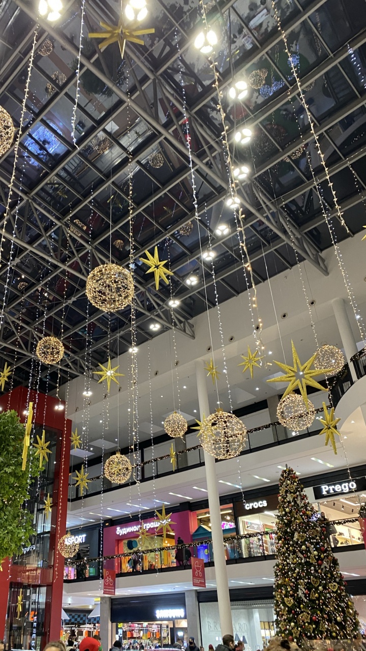 Shopping Mall, Lighting, Ceiling, Interior Design, Light Fixture. Wallpaper in 720x1280 Resolution