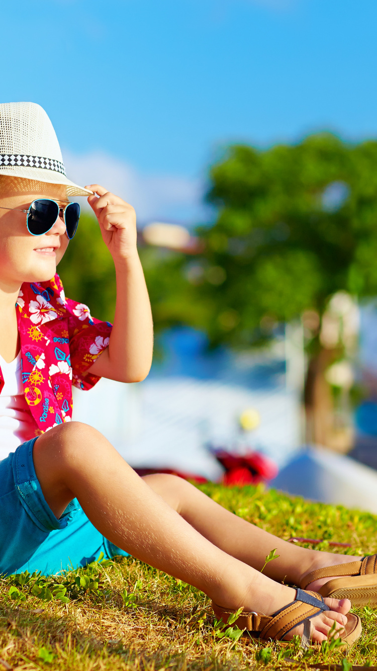 Grass, Summer, Yellow, Boy, Clothing. Wallpaper in 750x1334 Resolution