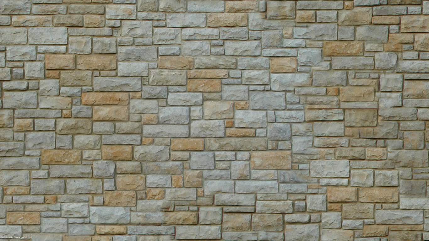 Mur de Briques Brunes et Grises. Wallpaper in 1366x768 Resolution