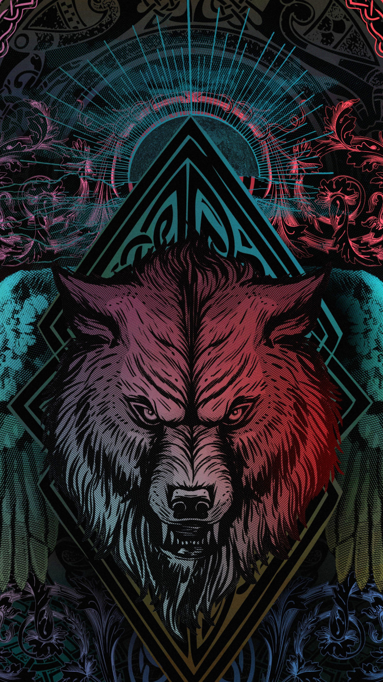 Vikings, Ios, Kunst, Wand, Carnivore. Wallpaper in 750x1334 Resolution