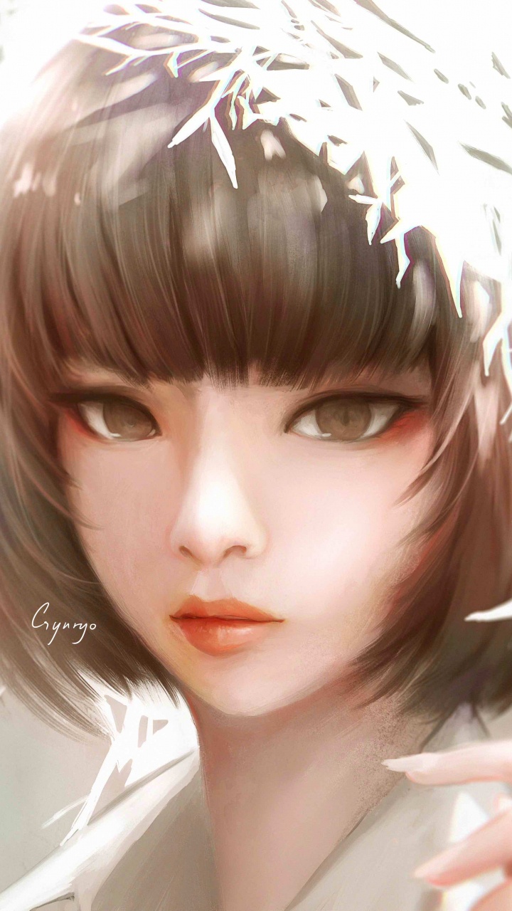 Mujer en Tocado de Plumas Blancas y Negras. Wallpaper in 720x1280 Resolution