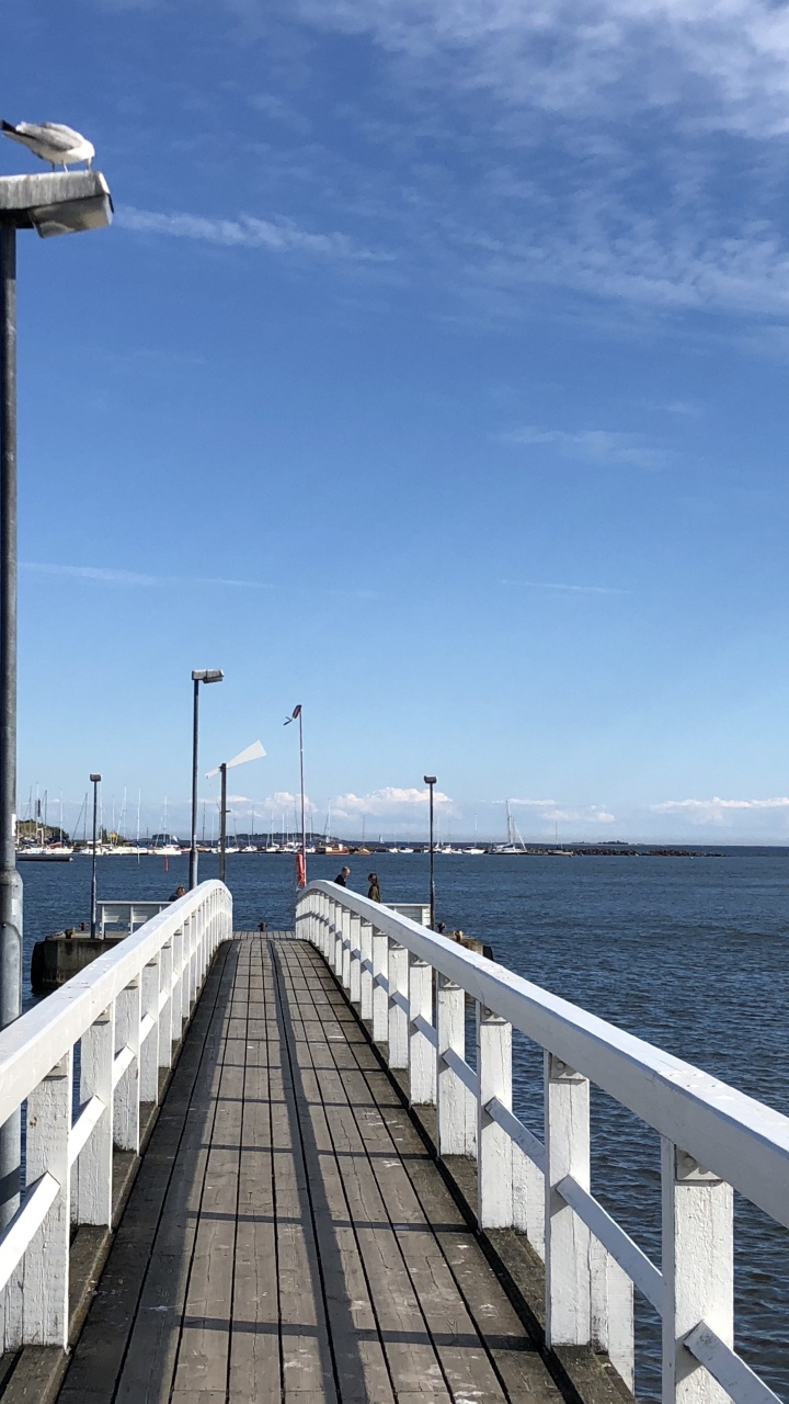 Sea, Water, Street Light, Waterway, Horizon. Wallpaper in 720x1280 Resolution