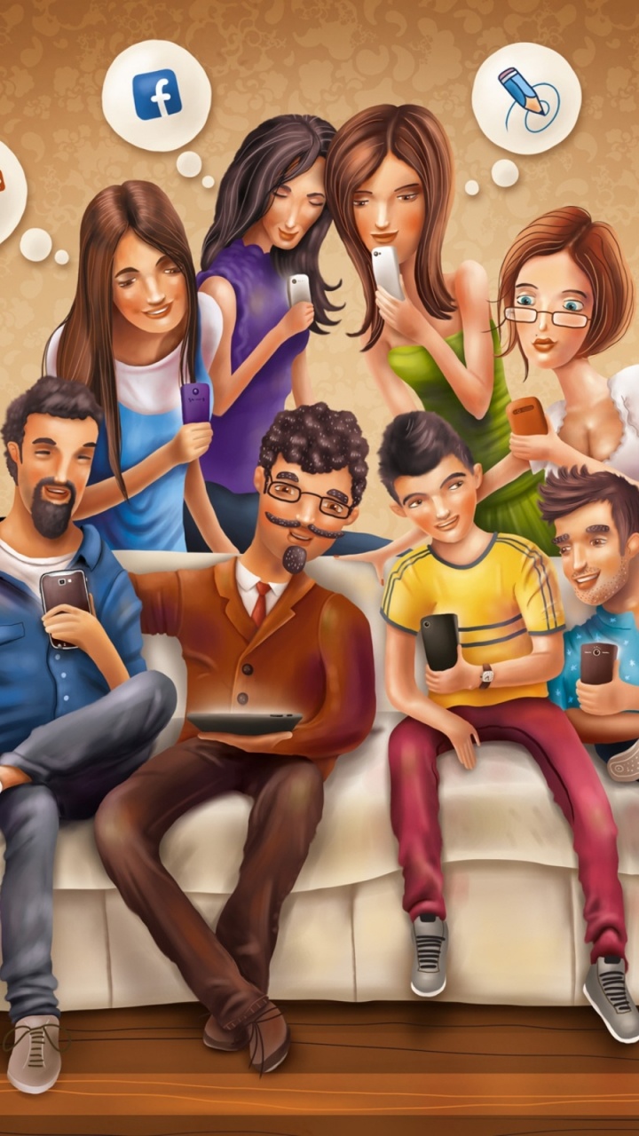 Adolescents et Médias Sociaux, le Marketing Numérique, Les Médias Sociaux, Média, Sourire. Wallpaper in 720x1280 Resolution