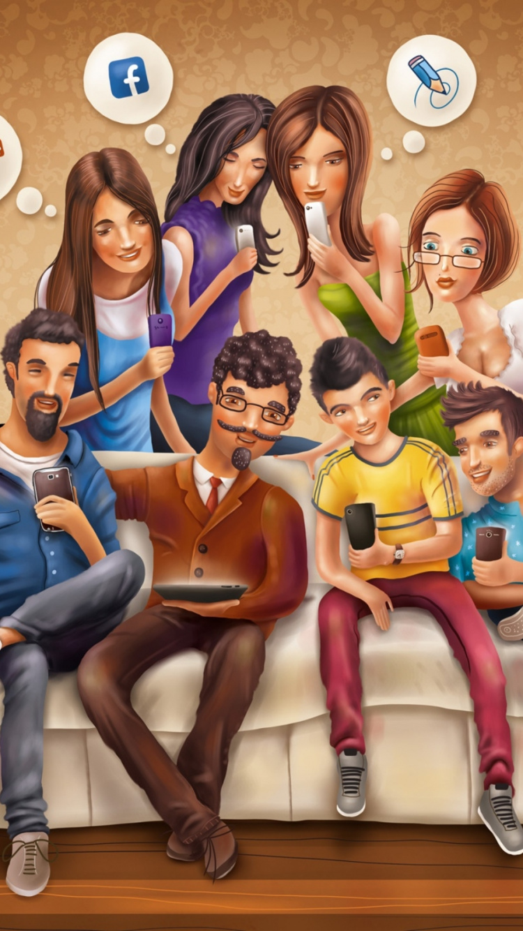 Adolescents et Médias Sociaux, le Marketing Numérique, Les Médias Sociaux, Média, Sourire. Wallpaper in 750x1334 Resolution