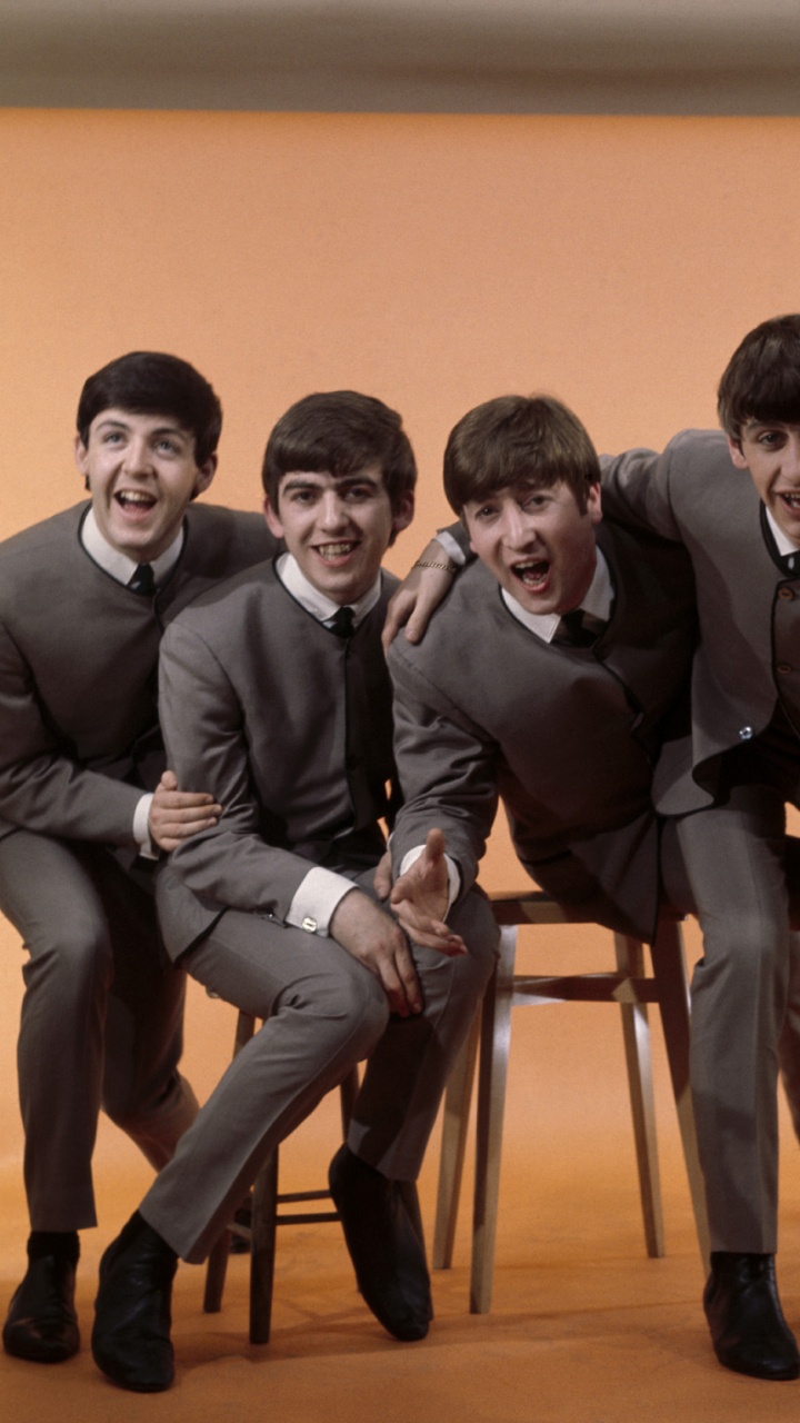 George Harrison, Paul McCartney, John Lennon, Ringo Starr, Los Beatles. Wallpaper in 720x1280 Resolution