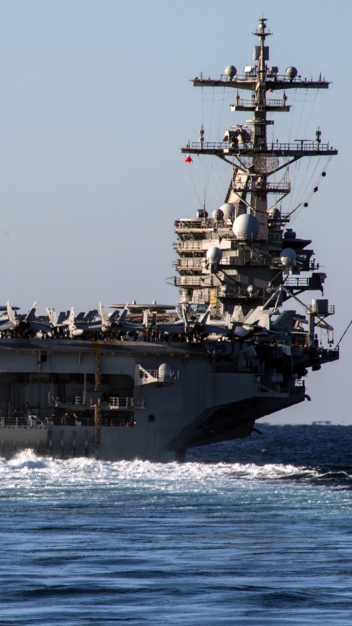 Aircraft Carrier, United States Navy, USS George H W Bush, Ship, Carrier Strike Group. Wallpaper in 720x1280 Resolution