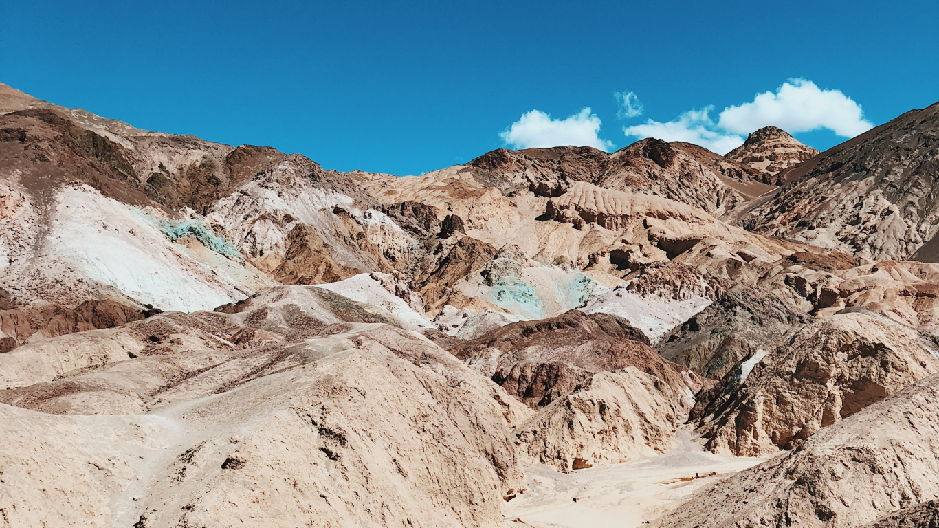 California, Usa, National Park, Artists Palette, Badlands. Wallpaper in 1366x768 Resolution