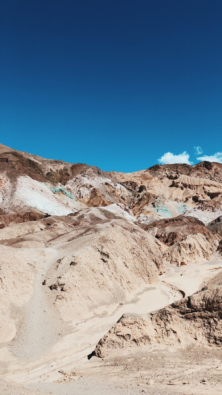 California, Usa, National Park, Artists Palette, Badlands. Wallpaper in 720x1280 Resolution