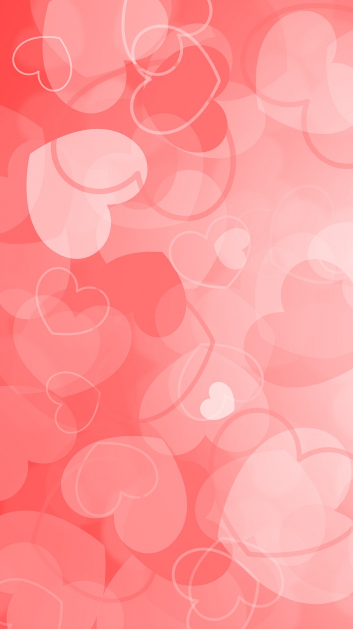 Herzen, Pink, Muster, Magenta, Peach. Wallpaper in 720x1280 Resolution