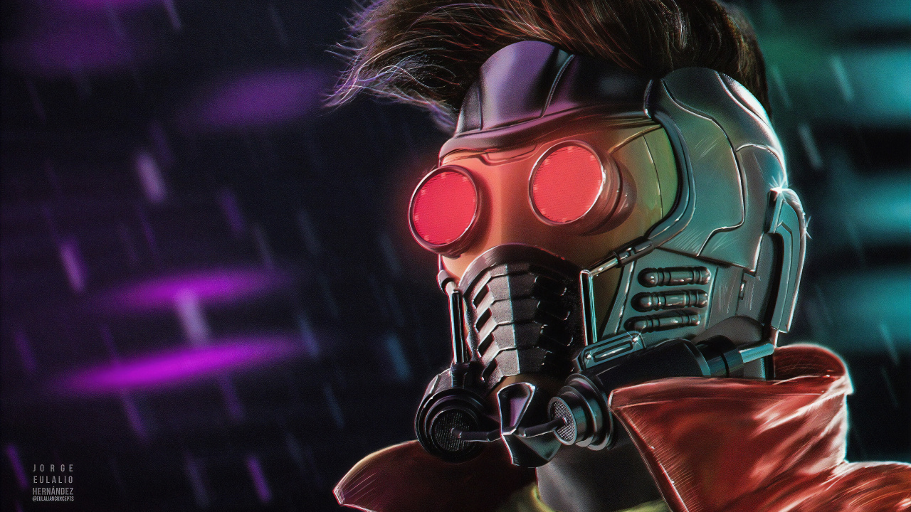 Frau in Rot-schwarzer Maske. Wallpaper in 1280x720 Resolution