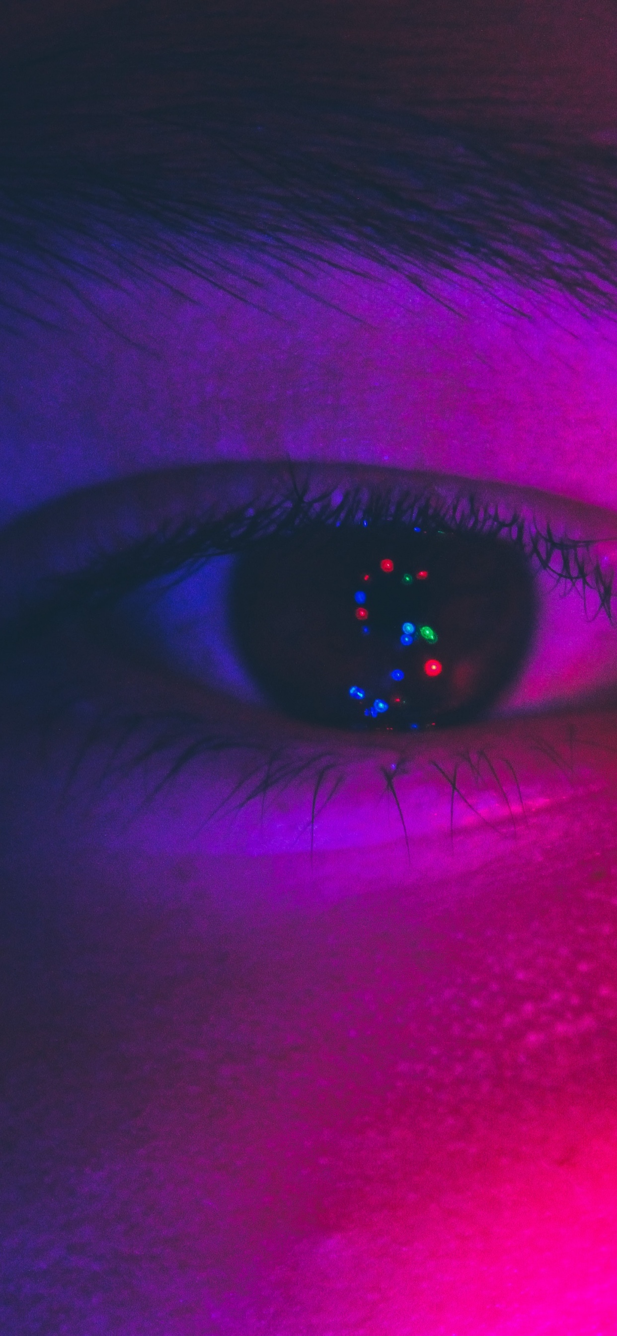 Persons Eye With Purple and Pink Eye. Wallpaper in 1242x2688 Resolution