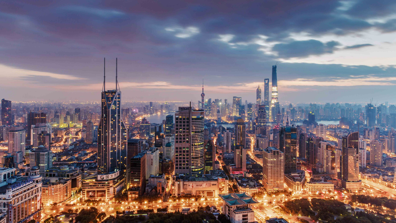 City Skyline During Night Time. Wallpaper in 1280x720 Resolution