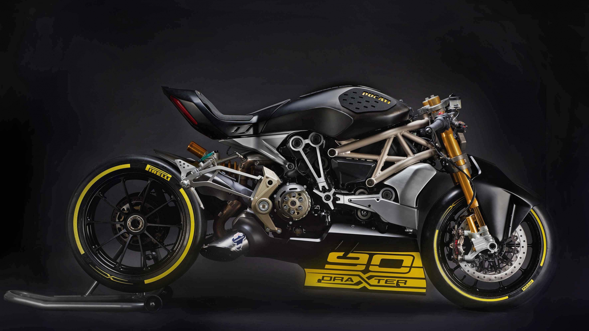 Black and Yellow Sports Bike. Wallpaper in 1920x1080 Resolution