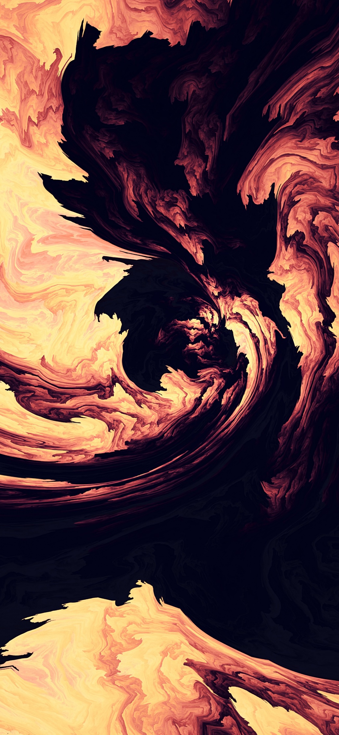 Abstrakte Schwarz-Weiß-Malerei. Wallpaper in 1125x2436 Resolution