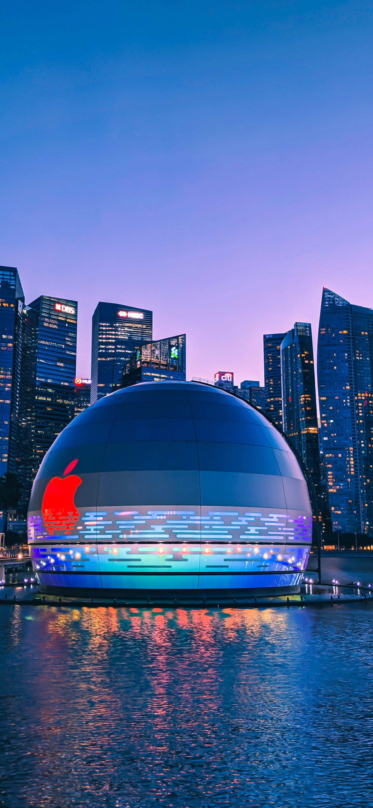 Apple Marina Bay Sands, El Marina Bay Sands De Singapur, Manzana, Airpods Pro, Bahía Marina. Wallpaper in 1242x2688 Resolution