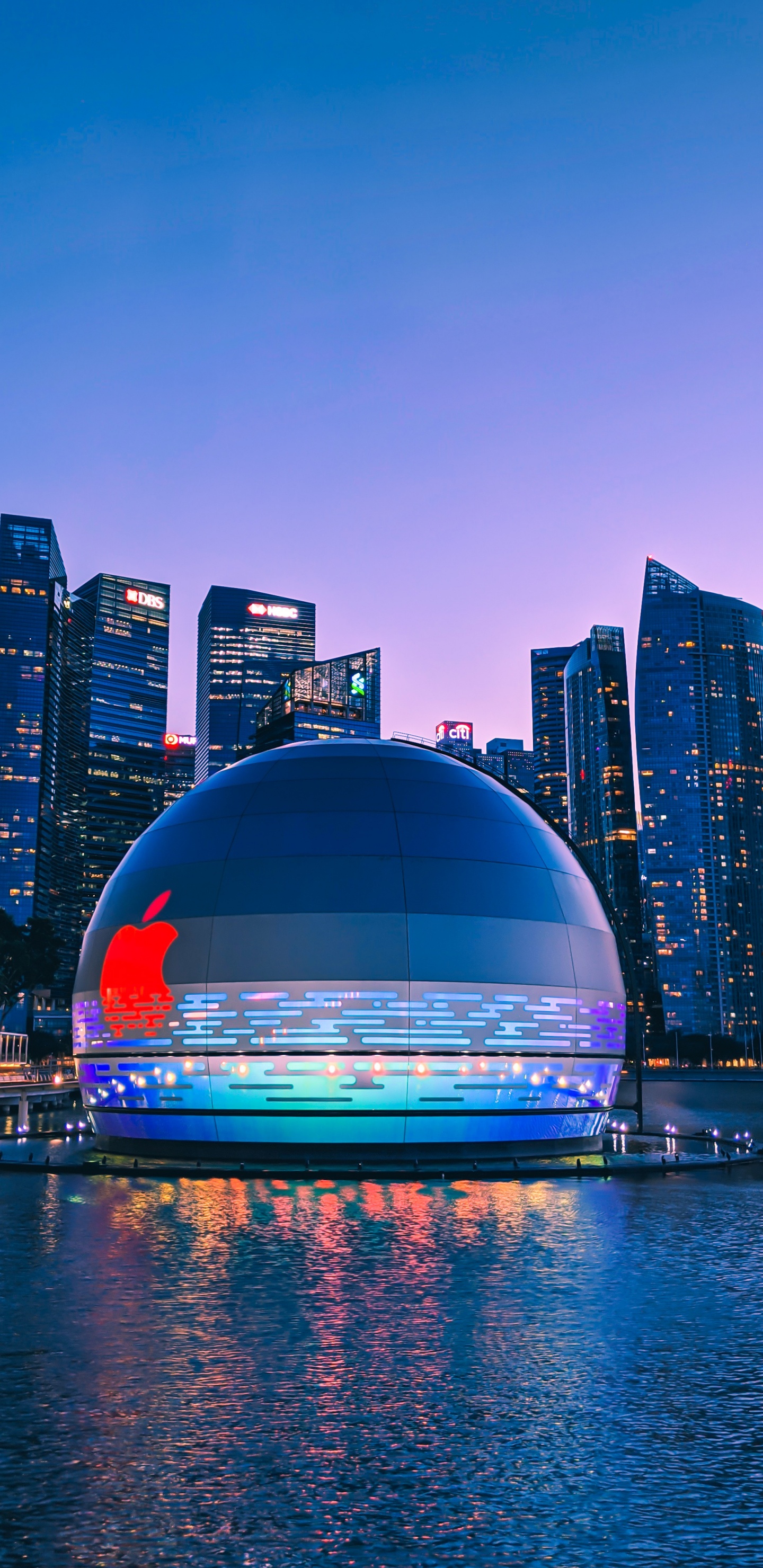 Apple Marina Bay Sands, El Marina Bay Sands De Singapur, Manzana, Airpods Pro, Bahía Marina. Wallpaper in 1440x2960 Resolution