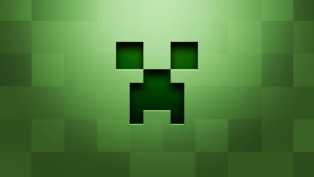 Minecraft, Green, Square, Symmetry, Text. Wallpaper in 1280x720 Resolution