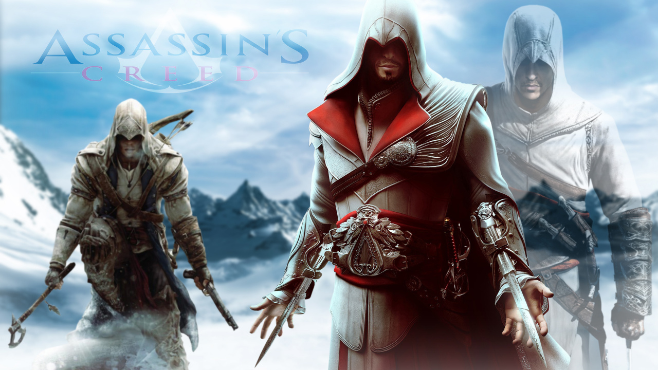 Assassins Creed Brotherhood, Assassins Creed II, Assassins Creed III, Assassins Creed Revelations, Assassins Creed Syndicat. Wallpaper in 1280x720 Resolution