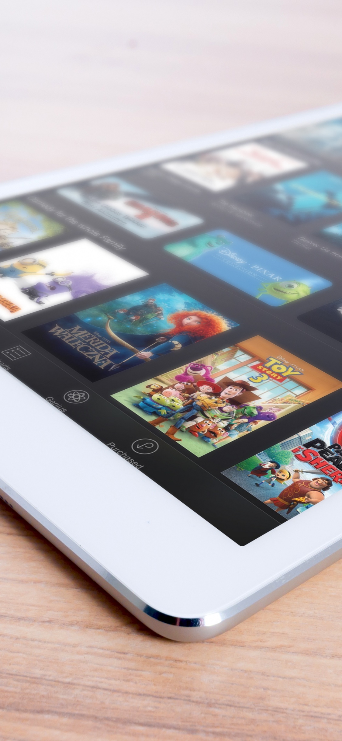 White Ipad on Brown Wooden Table. Wallpaper in 1125x2436 Resolution