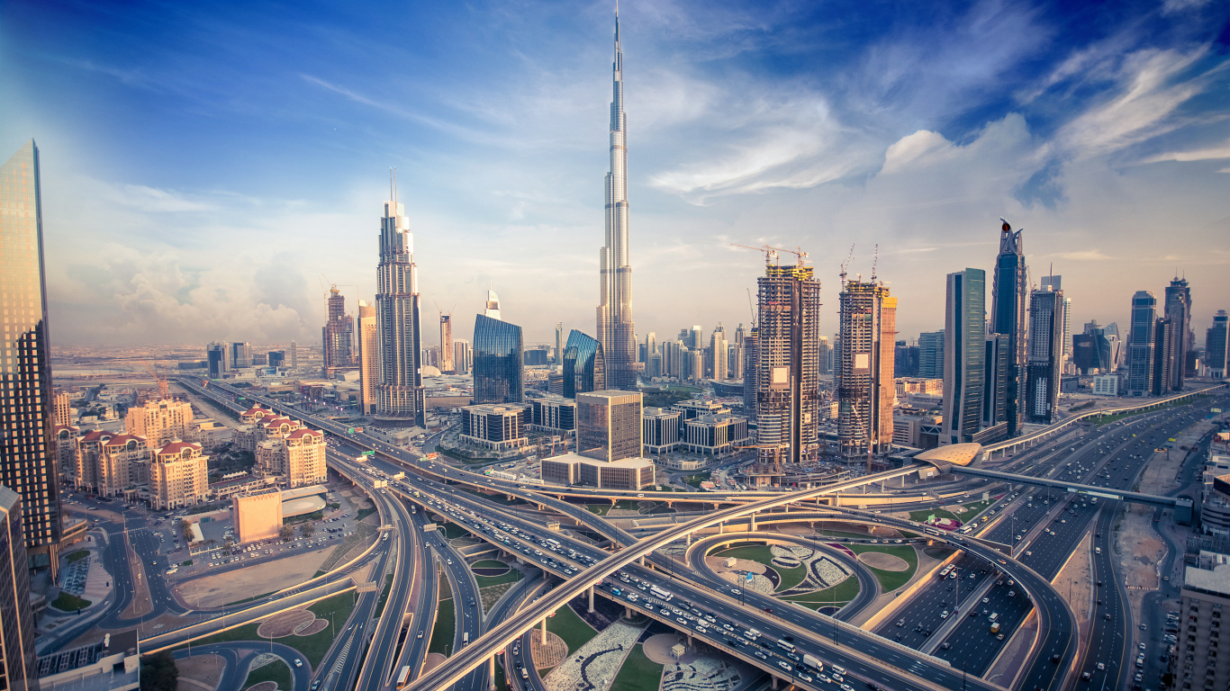 Edificios de la Ciudad Bajo un Cielo Azul Durante el Día. Wallpaper in 1366x768 Resolution