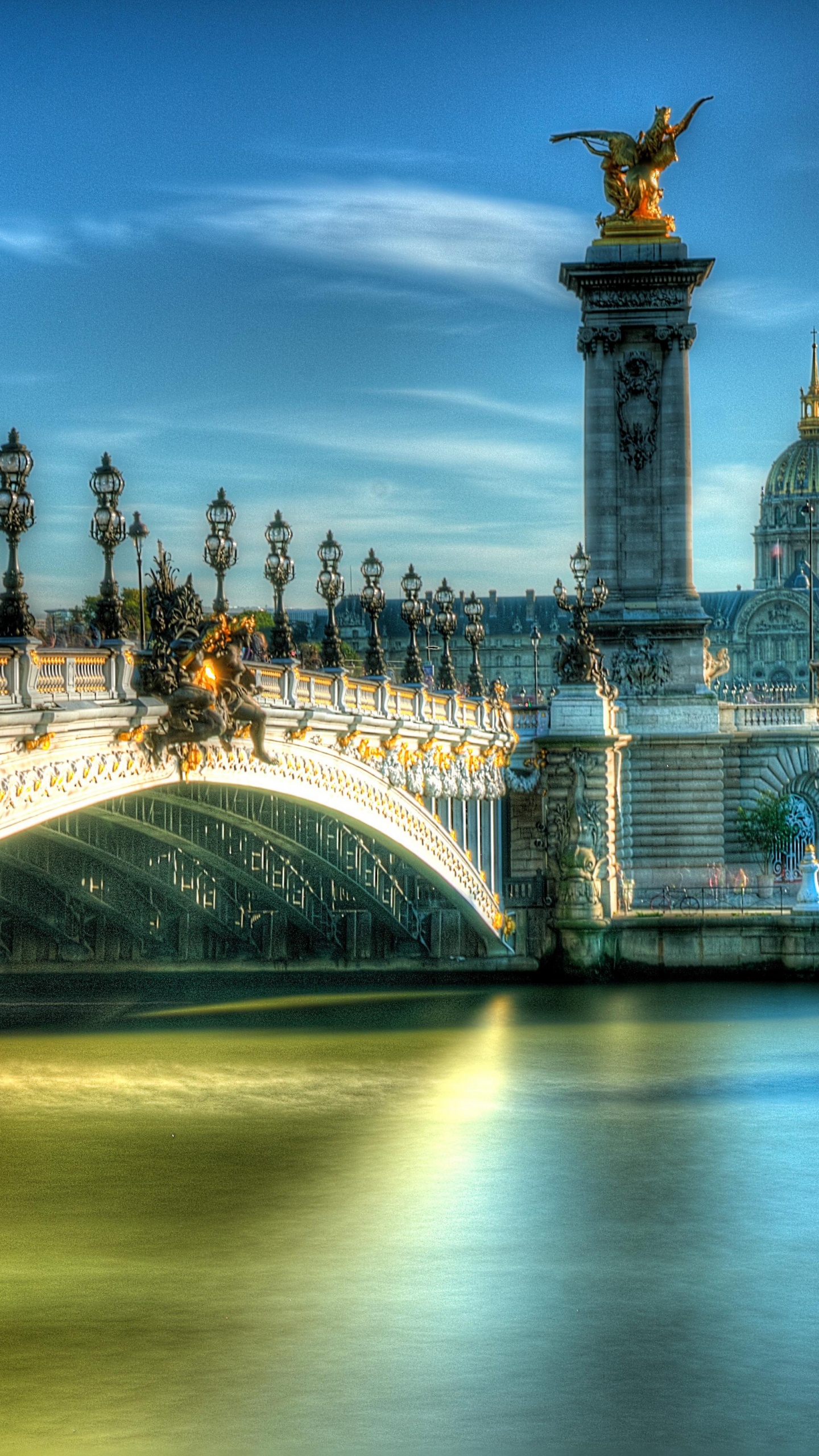 White Concrete Bridge Over River During Daytime. Wallpaper in 1440x2560 Resolution