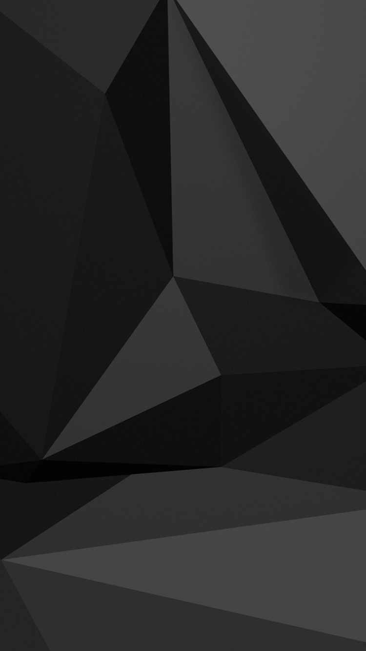 图形处理单元, 黑色的, 3d模拟, 三角形, 对称 壁纸 750x1334 允许
