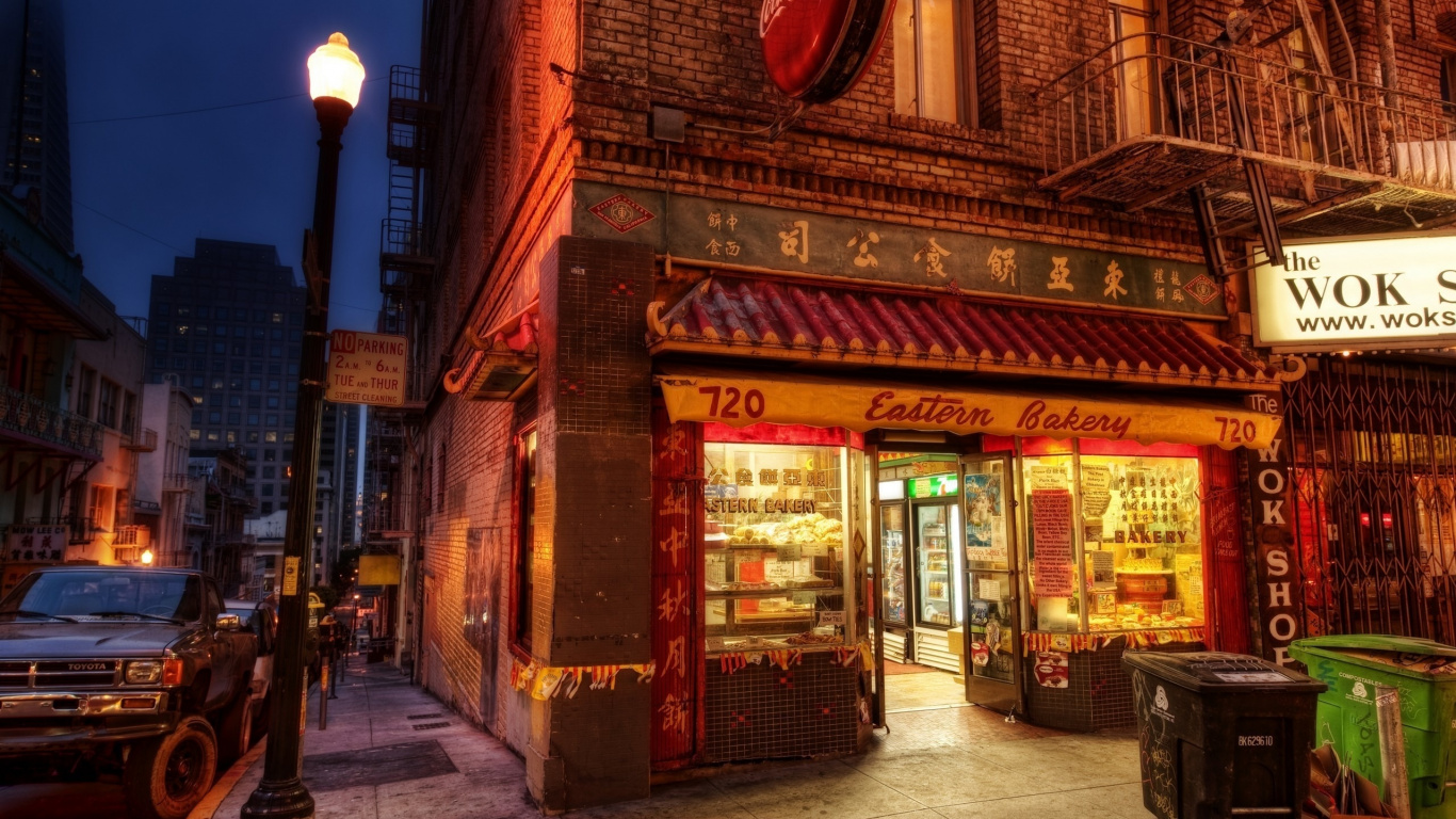 People Walking on Street During Night Time. Wallpaper in 1366x768 Resolution