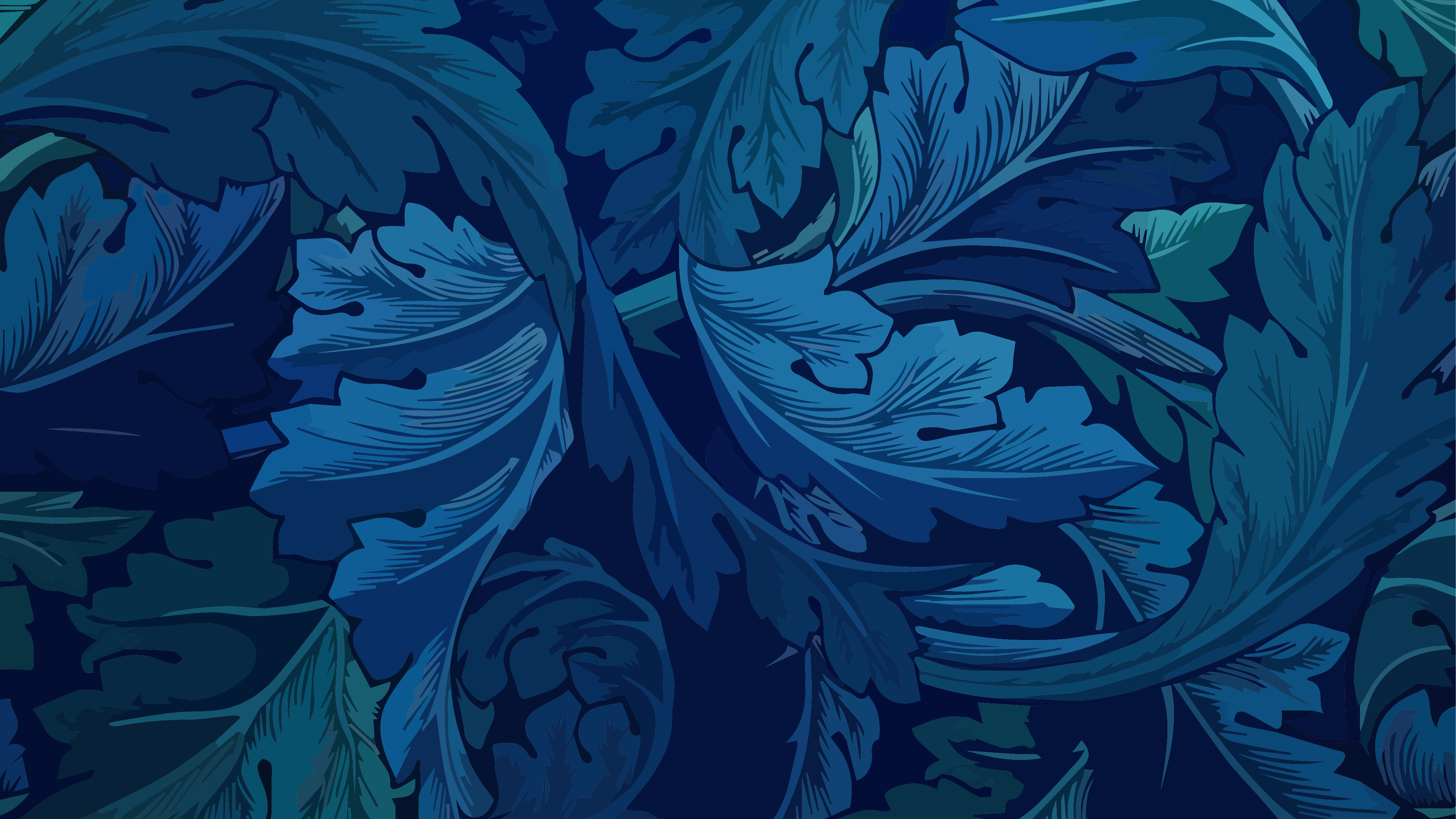 William Morris, Obra de Arte, Movimiento de Artes y Oficios, Diseño, Azul. Wallpaper in 3840x2160 Resolution
