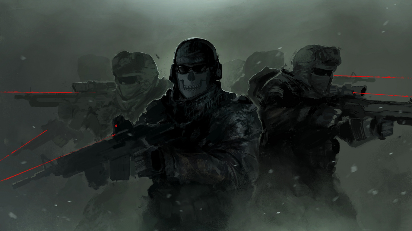 Call of Duty Modern Warfare 2, Call of Duty 4 Modern Warfare, Call of Duty Ghosts, Activision, Soldat. Wallpaper in 1366x768 Resolution
