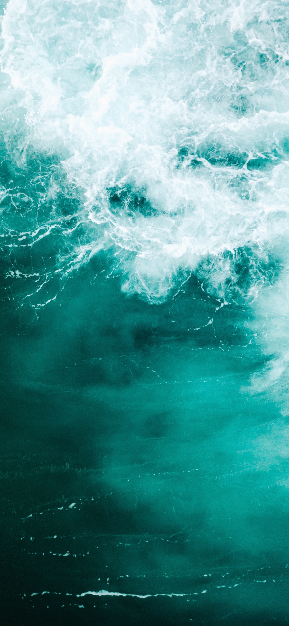 大海, 绿色的, 水上, 风波, Azure 壁纸 1125x2436 允许