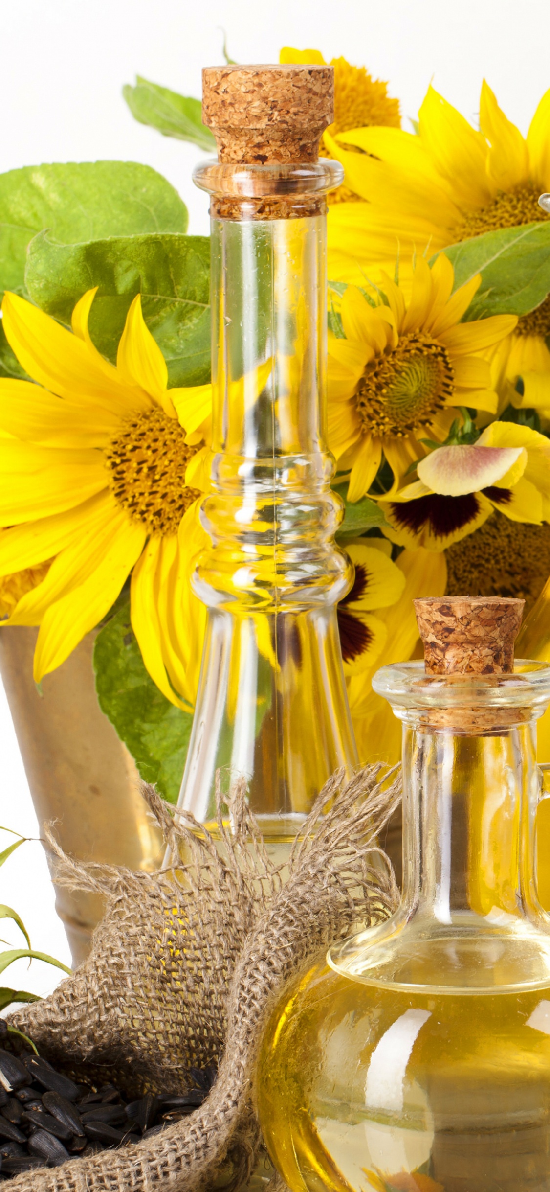 Sonnenblumenöl, Traubenkernöl, Sunflowers, Sesamöl, Sonnenblumenkerne. Wallpaper in 1125x2436 Resolution