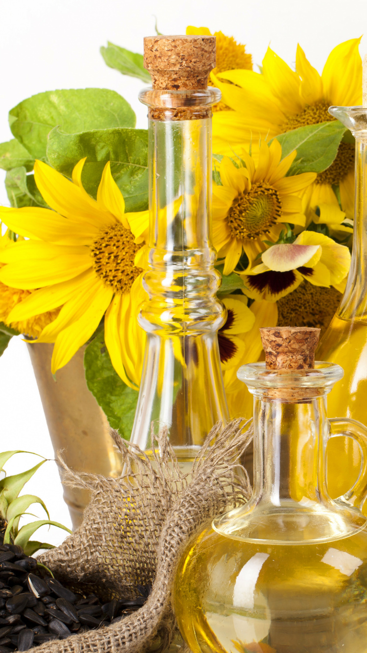 Sunflower Oil, Grape Seed Oil, Sunflowers, Sesame Oil, Sunflower Seed. Wallpaper in 750x1334 Resolution
