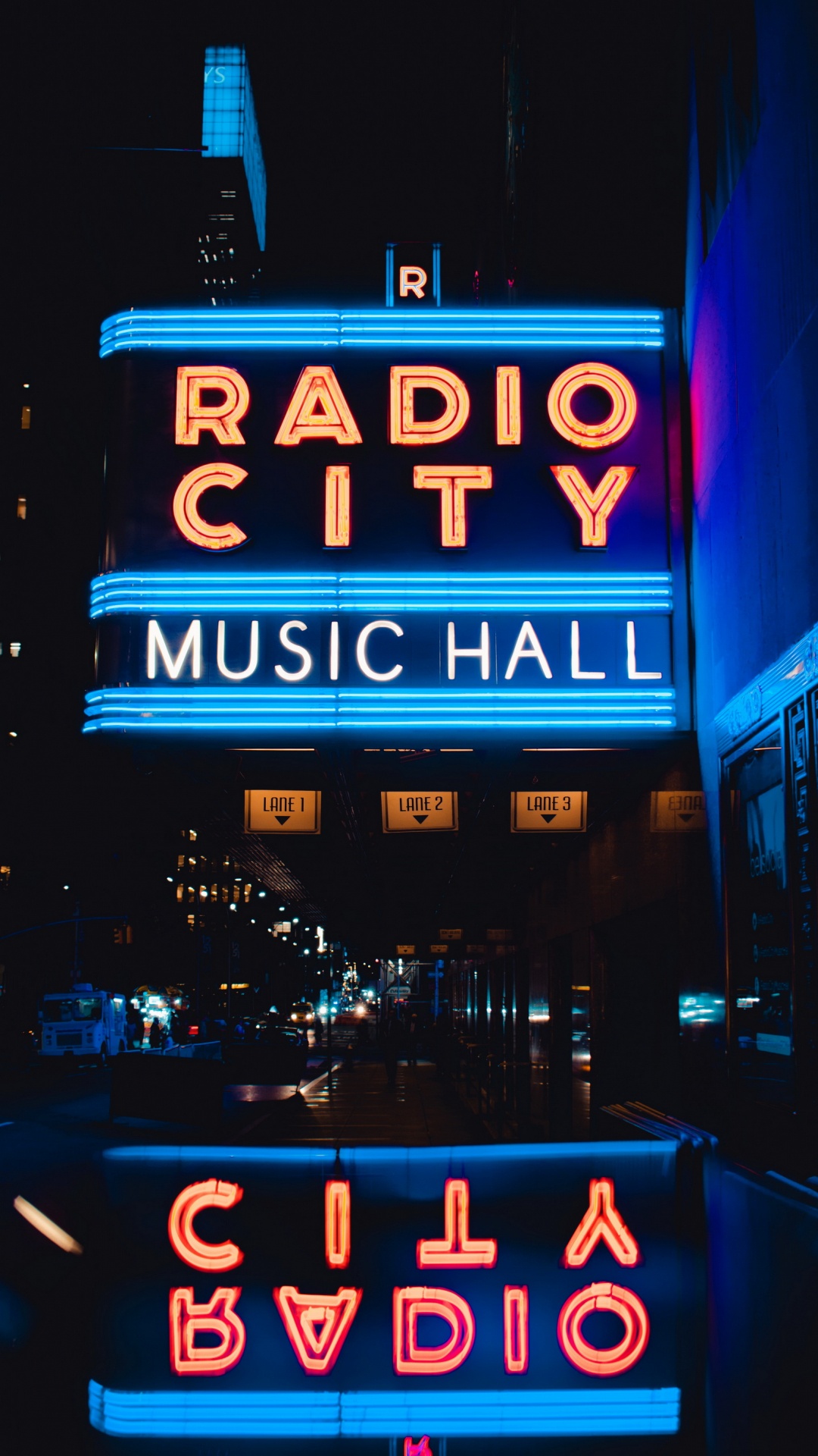 Centro Rockefeller, Radio City Music Hall, Texto, Edificio, el Cartel Electrónico. Wallpaper in 1080x1920 Resolution