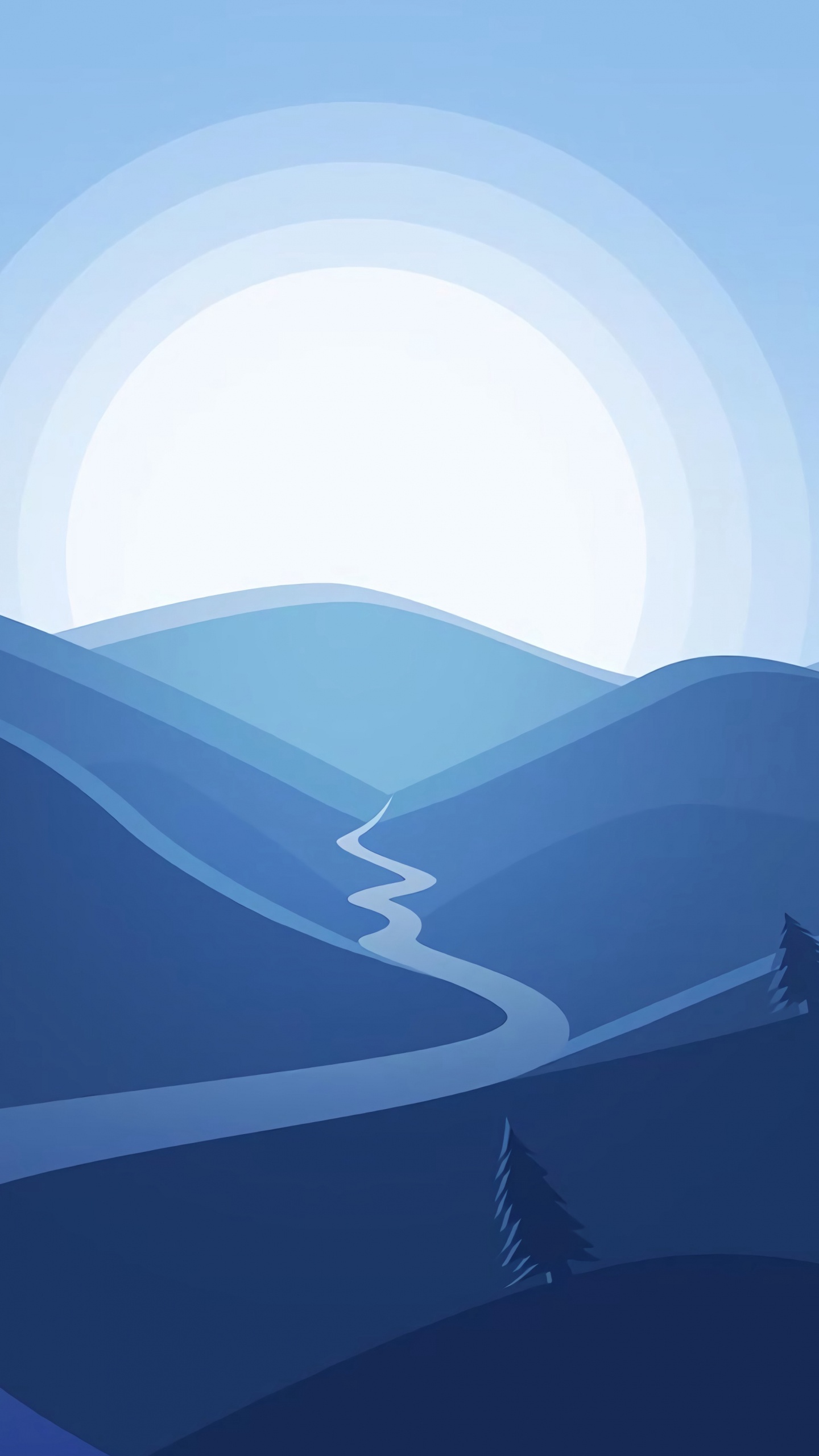 Azul, Montaña, Ambiente, Colina, Arquitectura. Wallpaper in 1440x2560 Resolution