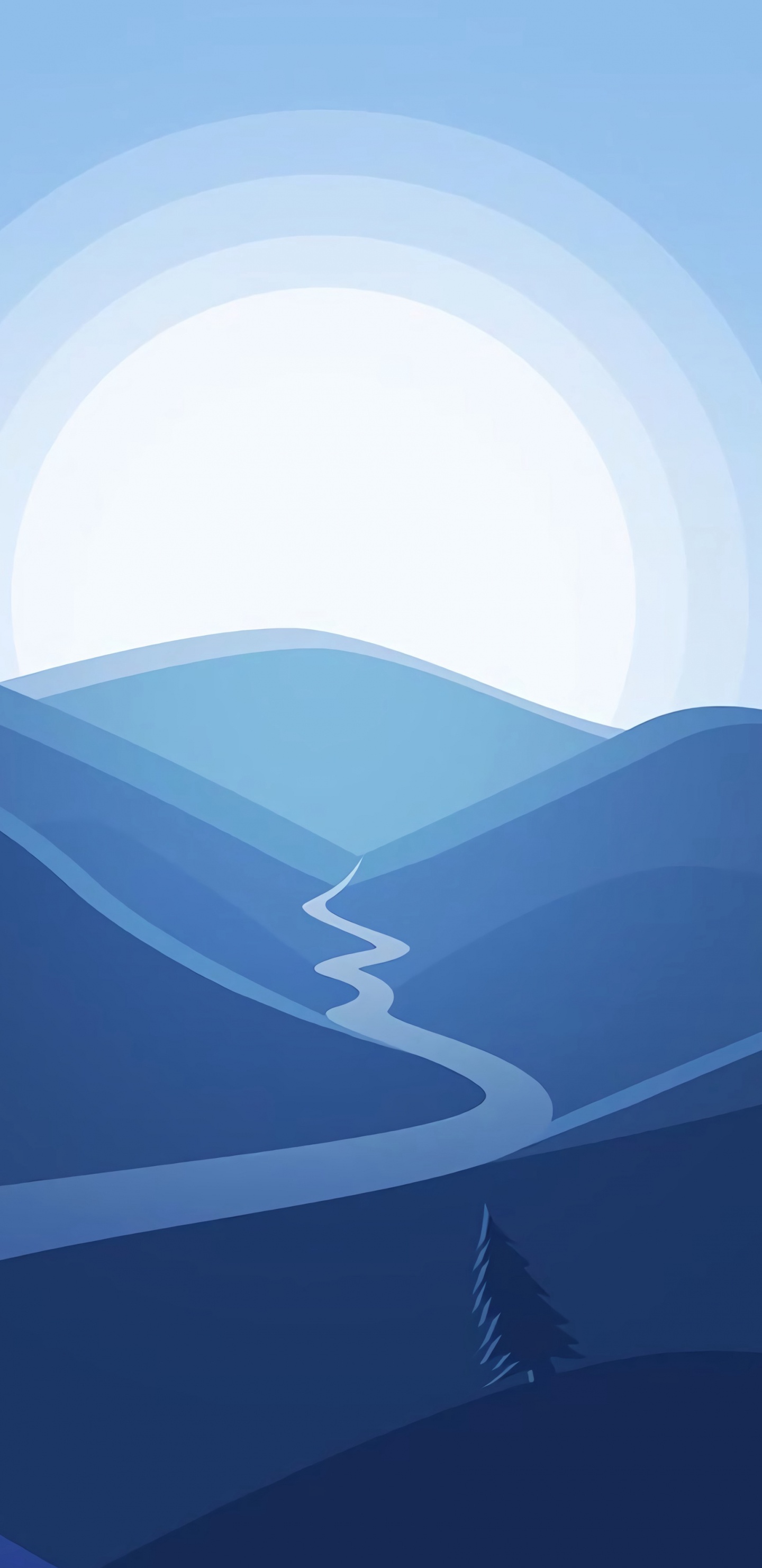 Blue, Mountain, Atmosphere, Hill, Mountain Range. Wallpaper in 1440x2960 Resolution