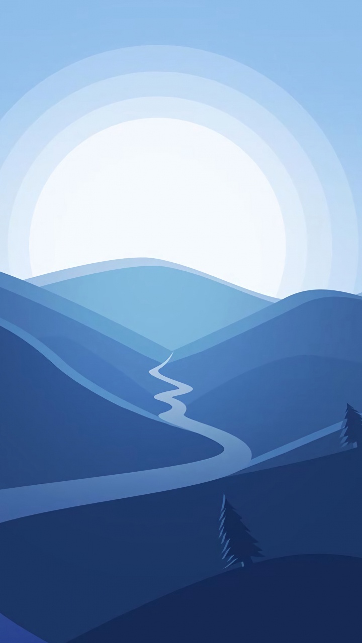 Blue, Mountain, Atmosphere, Hill, Mountain Range. Wallpaper in 720x1280 Resolution