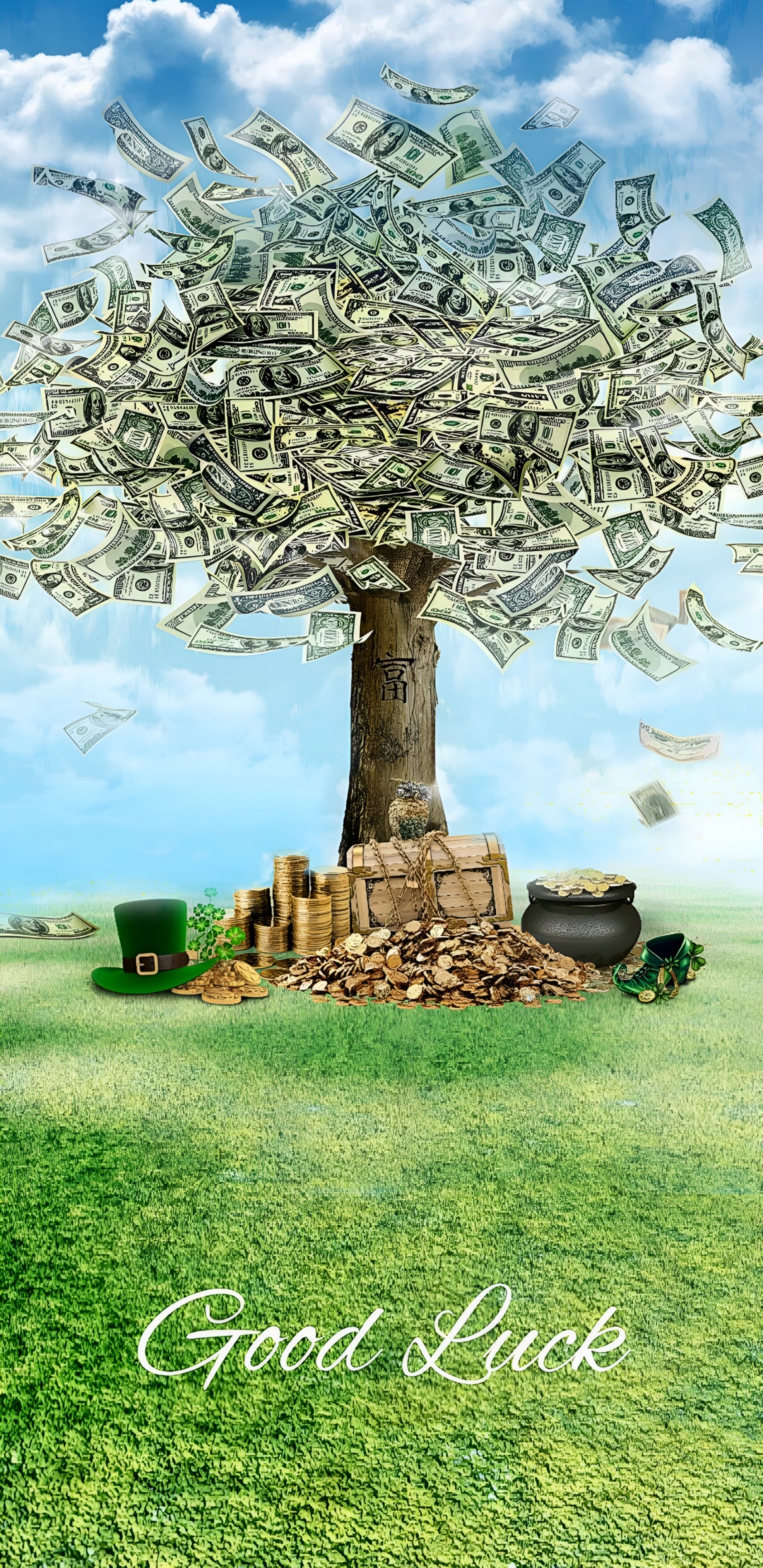 Oro, Dinero, Suerte, Motivación, Naturaleza. Wallpaper in 1440x2960 Resolution