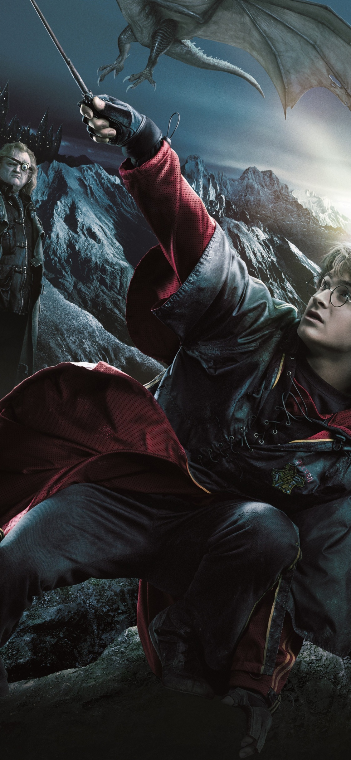 Harry Potter y el Cáliz de Fuego, Daniel Radcliffe, Lord Voldemort, Remolque, Arte. Wallpaper in 1125x2436 Resolution